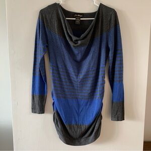 Maternity Sweater Striped Blue Gray Size Large